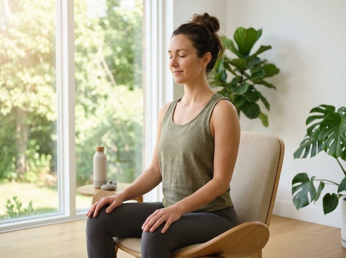 Visual guidance demonstrating rhythmic breath counting focus anchor